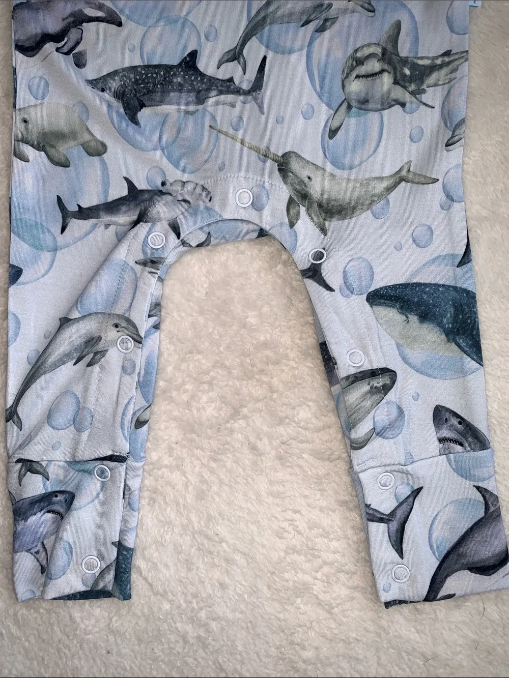 NWT Posh Peanut Sharkly Racerback Romper 12-18M Sharks